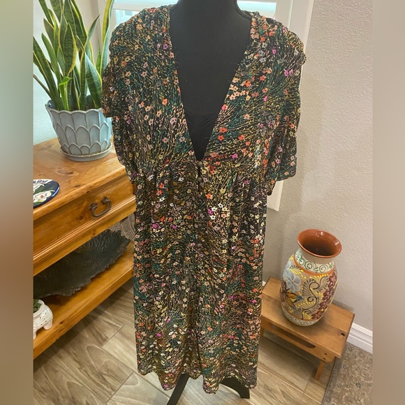 Dresses & Skirts - Akemi & kin Anthropology Valencia sheer button down midi dress